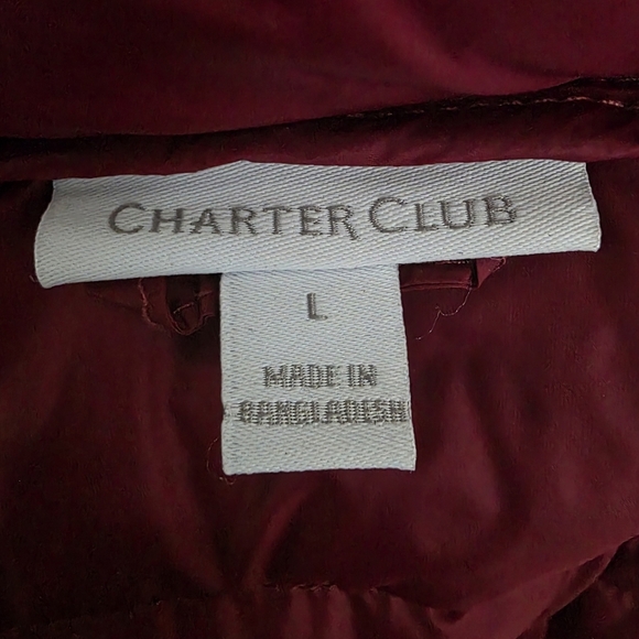 Duck Down Packable Puffer Oudoor Winter Jacket Charter Club Women's Size Lg - Picture 7 of 8